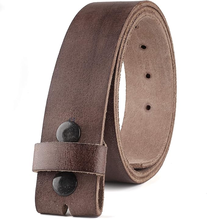 F&L CLASSIC Belt for buckle men Snap on Strap Full Grain One Piece Leather no buckle,1 1/2" Wide, USA
