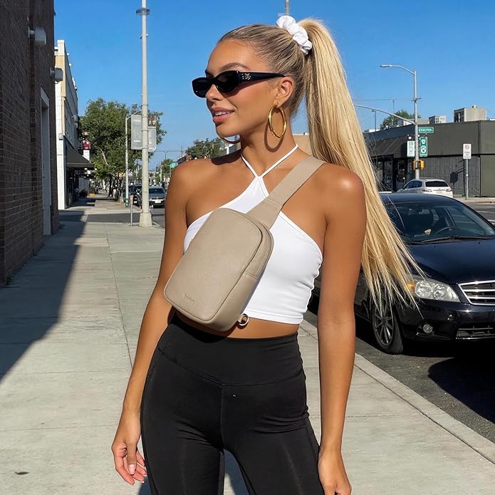 befen Genuine Leather Anti Theft Small Crossbody Bags for Women, RFID Cross Body Sling Chest Bags Fanny Packs Travel Purse