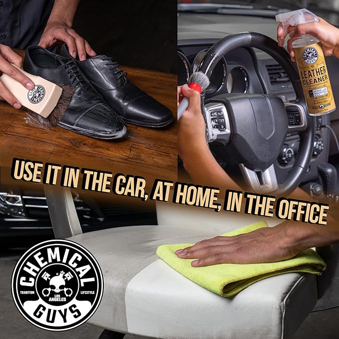 Chemical Guys HOL_113 Leather Lovers Kit for Leather Car Interiors, Furniture, Apparel, Shoes, Sneakers, Boots (Works on Natural, Synthetic, Pleather, Faux Leather and More) (5 Items), 16 oz, Black