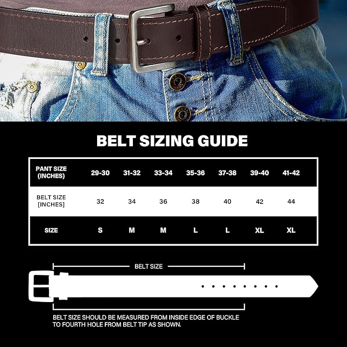 Wrangler Men’s Leather Belt, Country Casual Every Day Belt for Jeans