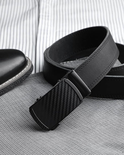 CHAOREN Mens Belt Leather Ratchet Belt - Customizable Fit, Effortless Style (35mm)