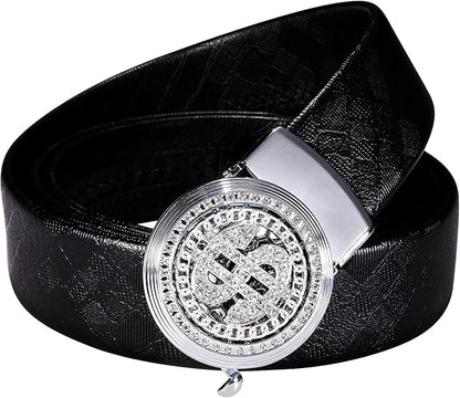 Dubulle Men's Ratchet Belt Gold/Black/Red/Green/Blue/White Automatic Buckle Business Casual Belt Gift - Adjustable Fit