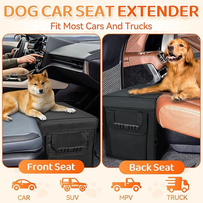 Car Seat Extender for Dogs, Backseat Extender for Large Dog up to 210 LBS, Foldable Back or Front Seat Extender for Most Cars Car Organizer Gap Filler