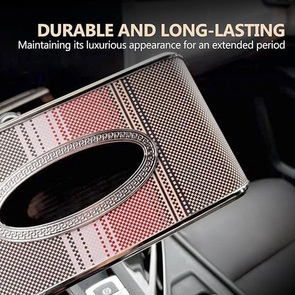 Car Tissue Holder, Faux Leather Visor Tissue Box Holder with Secure Clip, Hanging Tissue Dispenser for Sun Visor or Seat Back, Easy Access Organizer, Fits Most Cars SUVs Trucks (Hanging)