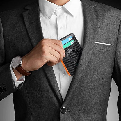 Wallets for Men Slim Leather Money Clip Mens - RFID Blocking Front Pocket Bifold Wallet Credit Card Holde