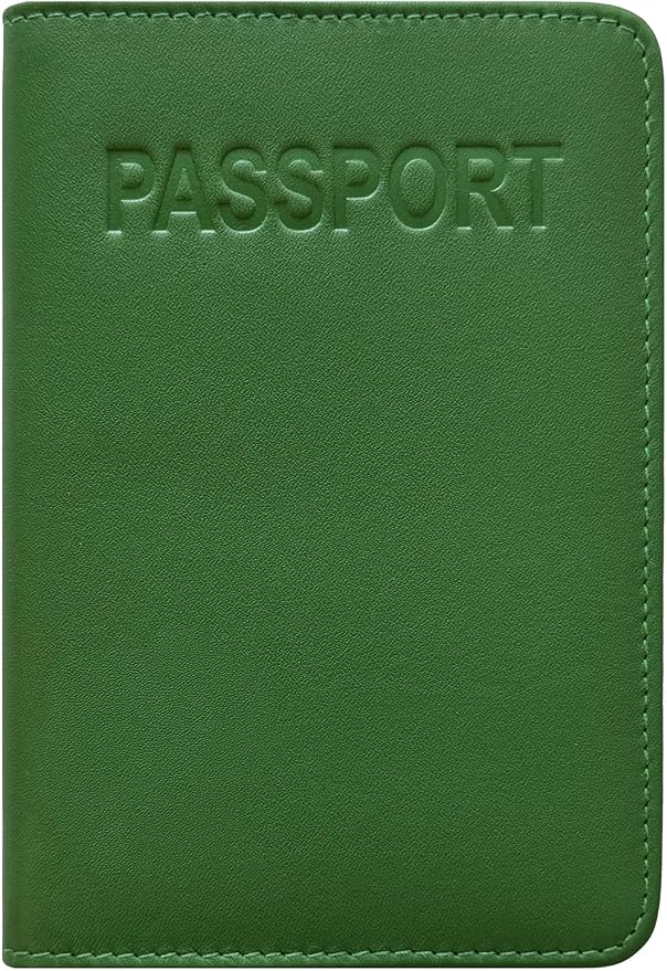 Emerald Green Genuine Leather RFID Passport Cover