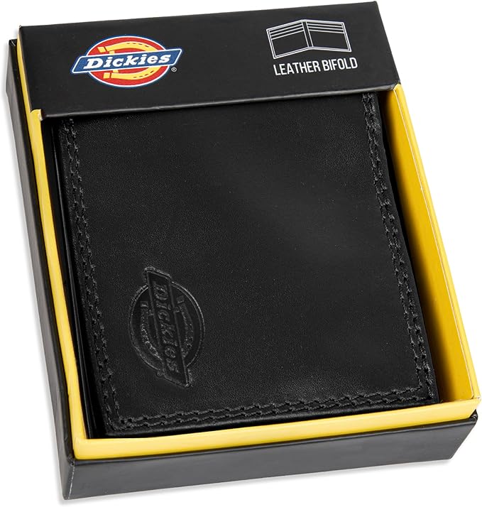 Dickies Men's RFID Everyday Leather Bifold Chain Wallet Black
