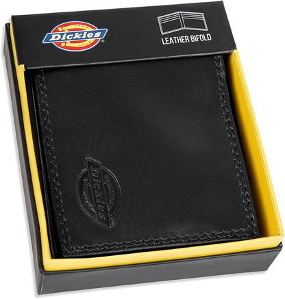Dickies Men's RFID Everyday Leather Bifold Chain Wallet Black