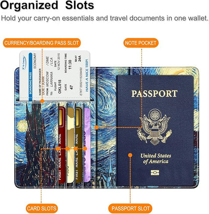 FINTIE Passport Holder, Slim Travel Wallet RFID Blocking Card Case Cover Passport Cover Protector Essentials with Credit Card Slots for Women/Men | Slim, RFID Blocking, Card Case Cover, Essentials, Credit Card Slots