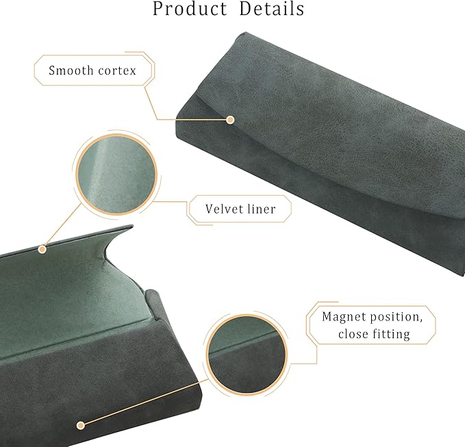 LifeArt Eyeglass Case Hard Shell, Portable Sunglass Case for Women and Men, fashionable PU Leather Eyeglass Case, Lightweight