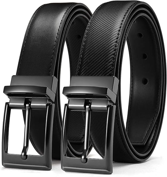 CHAOREN Reversible Belt Men 1 Piece - 1.25" Leather Dress Belt - Trim to Fit for Elegant Style