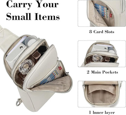 INICAT RFID Blocking Sling Bag, Anti Theft Crossbody Bag for Women, Travel Fanny Pack Style Purse, Vegan Leather