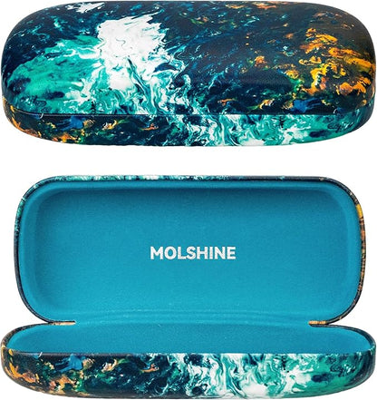 molshine Hard Shell Sunglasses Case, Classic Large Glasses Case for Women Men, Sunglass Eyeglasses