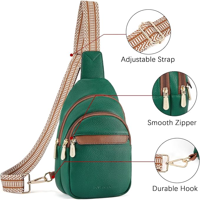 BOSTANTEN Small Sling Bag for Women Leather Crossbody Bags Fanny Pack Chest Bag for Travel