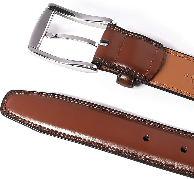 Fabio Valenti Genuine Leather Dress Belts For Men - Mens Belt For Suits, Jeans, Uniform With Single Prong Buckle