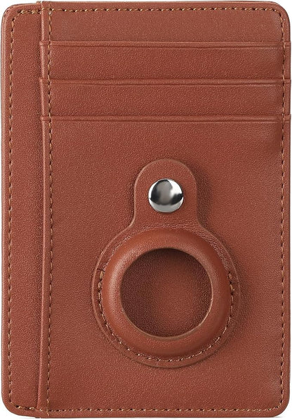 Slim Minimalist Wallet PU Genuine Leather Carbon Fiber RFID Blocking Front Pocket Wallet for Men Women Lightweight Credit Card Holder