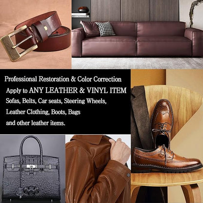 Leather Recoloring Balm & Color Restorer - Multipurpose Dye & Paint for Faded Leather Couches, Car Seats, Shoes | Fix Scratches on Clothing, Furniture & Accessories(Gray)