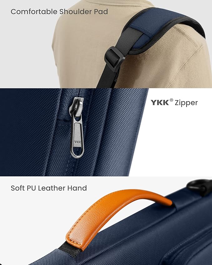 tomtoc 360 Protective Laptop Shoulder Bag for 16-inch MacBook Pro M5/M4/M3/M2/M1 Pro/Max 2026-2019, Water-resistant Sleeve for Dell XPS 15 Surface Book 3 The New Razer Blade 16