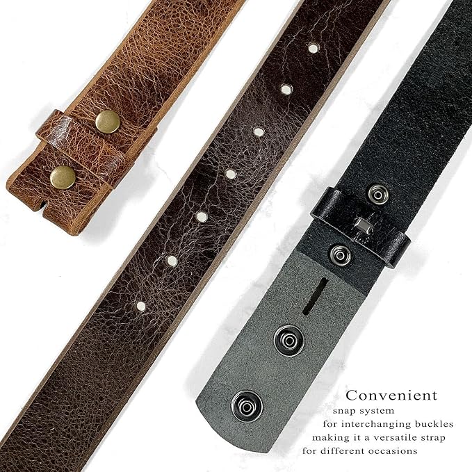 BS304 Genuine Full Grain Vintage Leather Belt Strap or Belt with Buckle_1-1/2"(38mm) wide