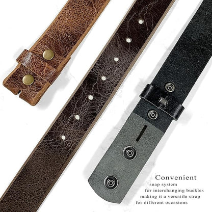 BS304 Genuine Full Grain Vintage Leather Belt Strap or Belt with Buckle_1-1/2"(38mm) wide
