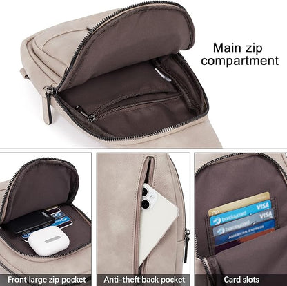 CLUCI Crossbody Bags for Women Men,Leather Sling Bag Cross Body Backpack for Woman Gifts for Women Birthday Unique