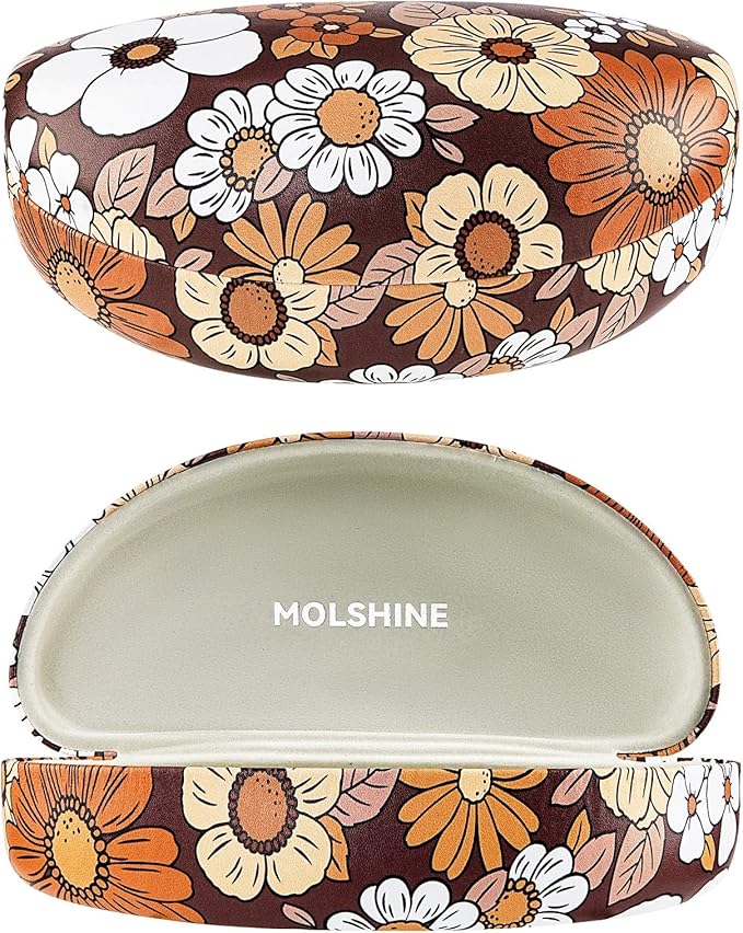 molshine Hard Shell Sunglasses Case,Large Glasses Case for Women Men Oversized Sunglass Eyeglasses