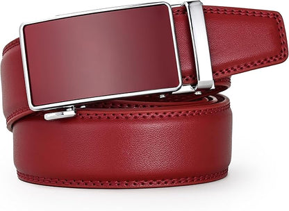 Lingli Men's Belt,Ratchet Dress Belt with Automatic Buckle Brown/Black-Trim to Fit-35mm wide