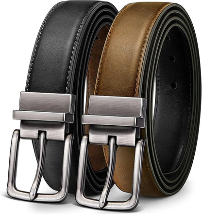 BULLIANT Men's Belt,Reversible Belt Adjustable For Gift Men 1.25”-Cut For Fit-2 Sides in 1 Belt(Not 2)