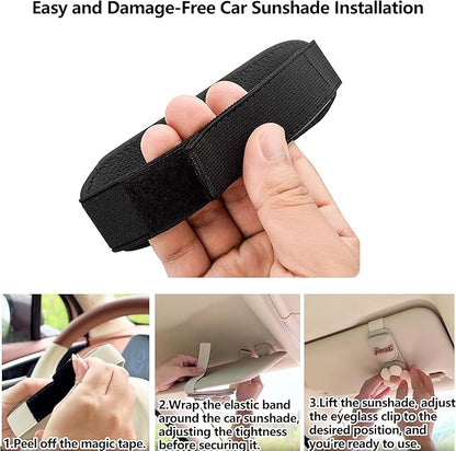 Car Sunglasses Holder Eyeglass Clip with Sun Visor Storage for Cards Magnetic Eyewear Clamp Car Decor
