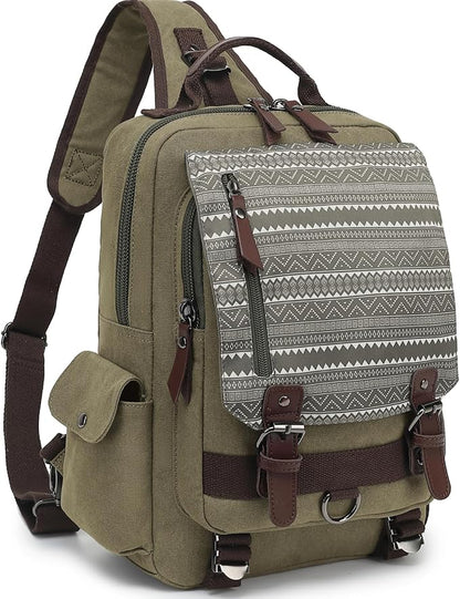 Leaper Retro Crossbody Bag Sling Bag Canvas Messenger Bag for Men Women Shoulder Bag Crossbody Handbags Satchel Travel Bag