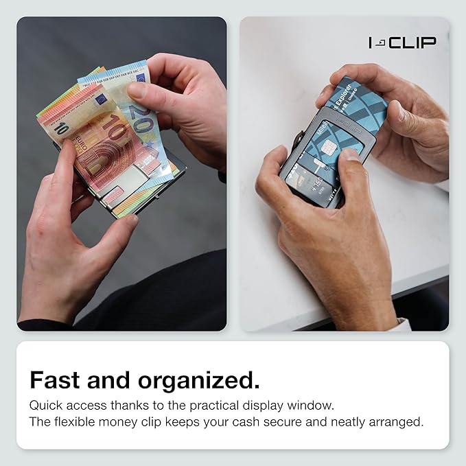 I-CLIP, Premium Men's Leather Wallet, Versatile Changeable Money clip, Secure Card Holder, Compact Men's Wallet Minimalist, Sleek Slim Design, Perfect Money Clip Wallet for Men