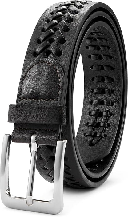 MILORDE Leather Braided Belts for Men, Handmade, Causal Woven Leather Jeans daily wear