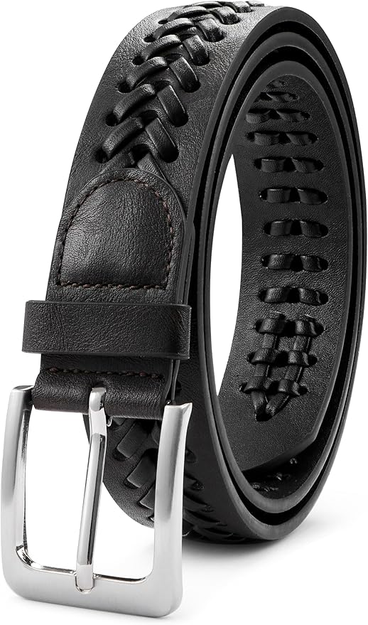 MILORDE Leather Braided Belts for Men, Handmade, Causal Woven Leather Jeans daily wear