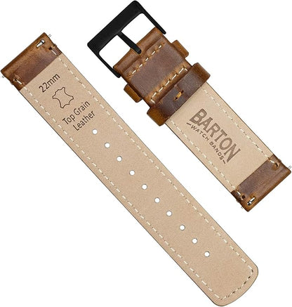 BARTON WATCH BANDS - Top Grain Leather Watch Bands Compatible with Apple Watch Models - 1, 2, 3, 4, 5, 6, 7, 8, 9, 10, SE, Ultra & Ultra 2