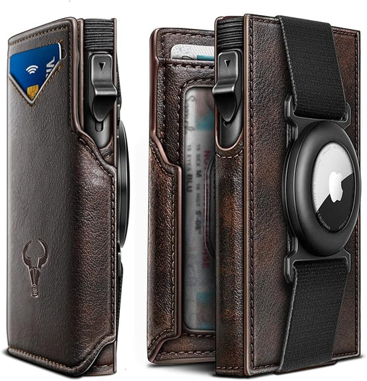 BULLIANT Men Wallet Gift Boxed,Slim Front Pocket Wallet Money Clip Card Holder 3.8"x2.7",Pop-up Access