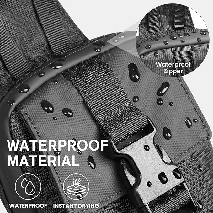 G4Free Waterproof Mini Crossbody Sling Bag, Small Chest Fanny Pack for Men, Lightweight Travel Sports Purse (Black)