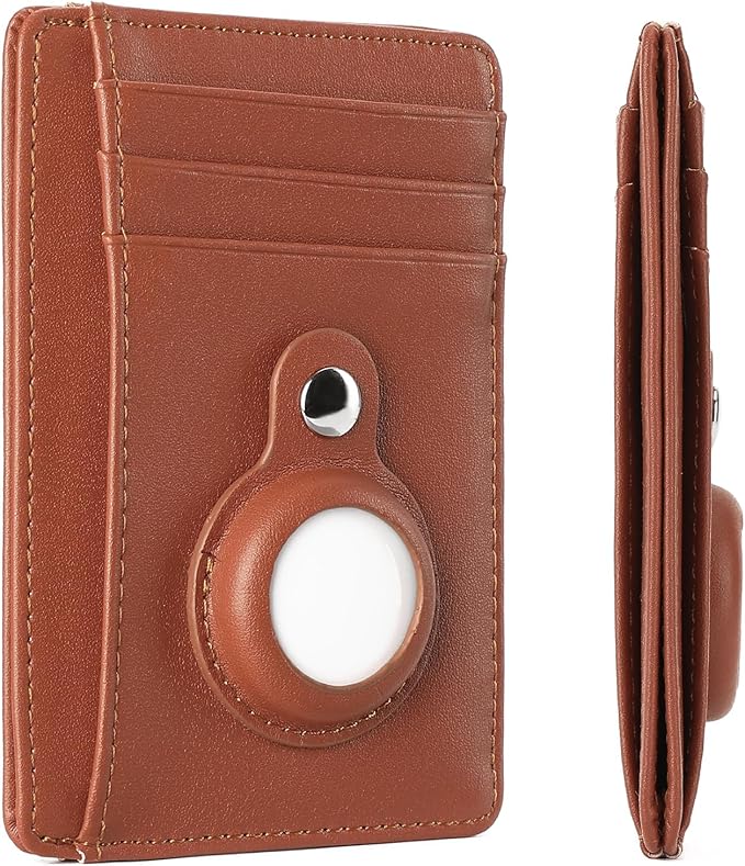 Slim Minimalist Wallet PU Genuine Leather Carbon Fiber RFID Blocking Front Pocket Wallet for Men Women Lightweight Credit Card Holder