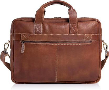 KomalC 16 Inch Leather briefcases Laptop Messenger Bags for Men and Women Best Office Satchel Bag