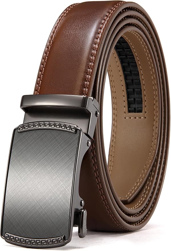 CHAOREN Mens Dress Belt - Mens Ratchet Belt Leather for Dress Pant - Micro Adjustable Belts Fit Everywhere