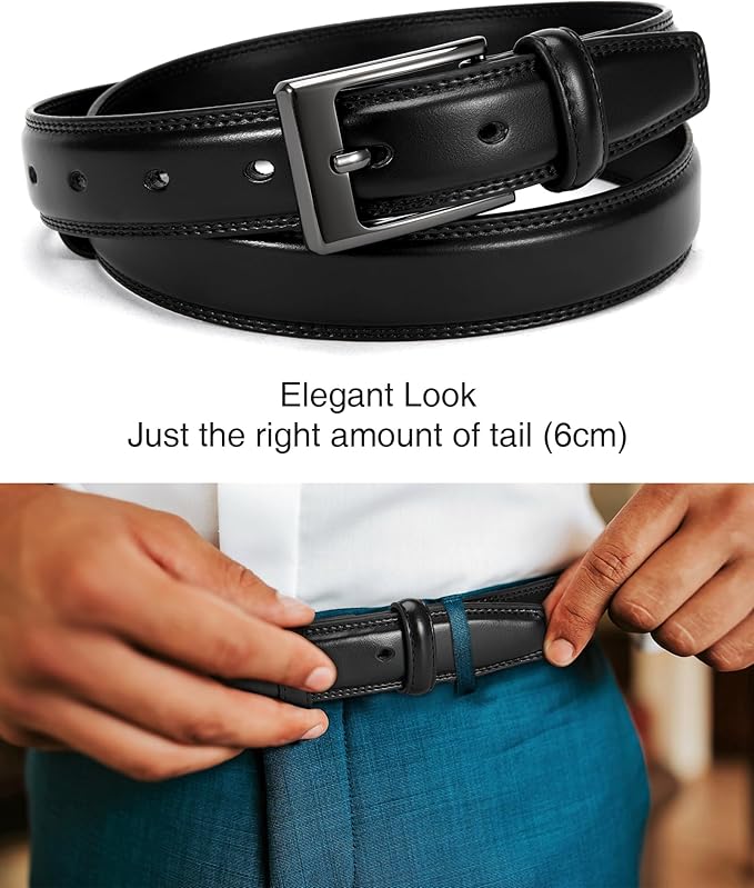 CHAOREN Mens Belts Leather Gift for Men - Ideal Match for Mens Dress Shoes