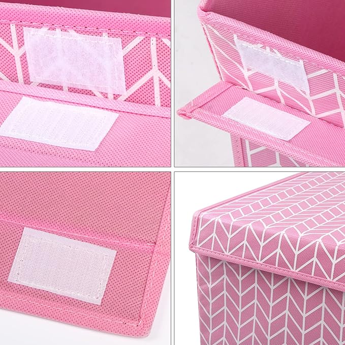Mayniu Large Toy Storage Box Chest for Girls Kids, Sturdy Toy Box Bin Organizer Baskets with Lid for Living Room, Nursery, Closet, Bedroom, Playroom 25"x13" x16" (Pink)
