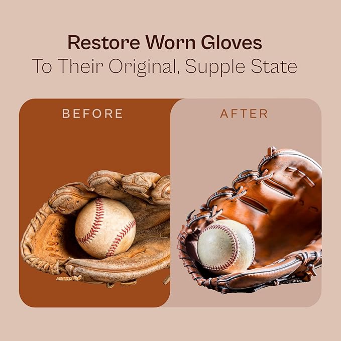 SARNA BASEBALL Glove Oil for Softball & Baseball Gloves, 8 Oz – Lanolin-Based Formula, Helps Soften Leather & Prevents Cracking – Game-Ready Glove Oil to Break in Gloves