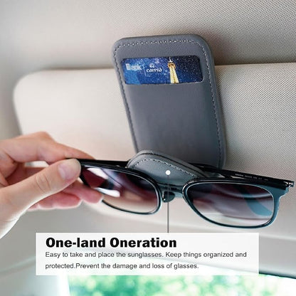 Visor Card Holder for Car Visor, 2 Card Slots Visor Glasses Clip, Strong Magnetic Visor Holder, Visor Accessories for Cars SUV(Gray1Pcs)