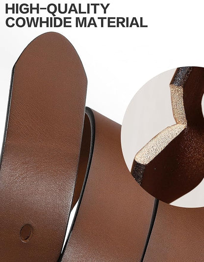 Thicken Full Grain Leather Mens Belt Heavy Duty Mens Work Belt Mens Belt High Hardness Buckle Packed In Gift Box
