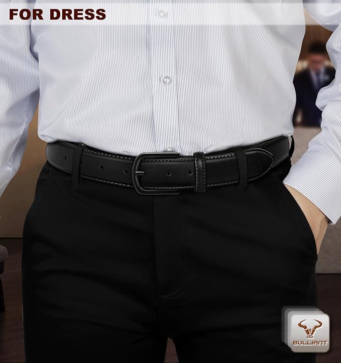 BULLIANT Men Belt Multi Pack,Leather Belt For Gift Men Golf Dress Casual Jean 7Holes 1 3/8"