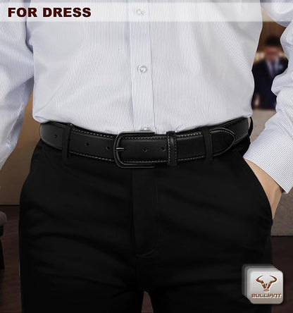 BULLIANT Men Belt Multi Pack,Leather Belt For Gift Men Golf Dress Casual Jean 7Holes 1 3/8"