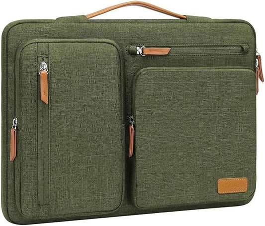 MOSISO 360 Protective Laptop Case 13 inch, 13 inch Laptop Sleeve Compatible with MacBook Air M5 M4 M3 M2 M1 2026-2018/Neo/Pro M2 M1, Side Open Carrying Case with 4 Zipper Pockets&Handle, Olive Green