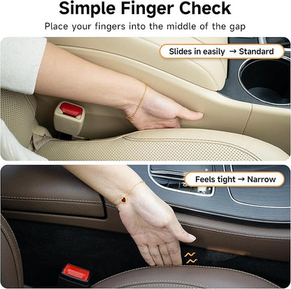 Givifive Car Seat Gap Filler Set of 2, 3IN1 Seat Side Gap Filler Plug with Storage Slot & Hook Function, Soft Foam Universal Fit Car SUV Truck Fill Gap Between Seats Console Organizer（Standard Red）