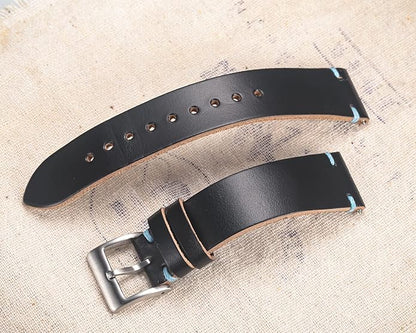 hemsut h Leather Watch Bands for Men, Horween Quick Release Leather Watch Strap Vintage Watch Replacement Wrap of 18mm, 20mm, 22mm