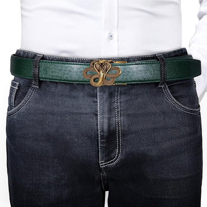 Dubulle Men's Ratchet Belt Gold/Black/Red/Green/Blue/White Automatic Buckle Business Casual Belt Gift - Adjustable Fit